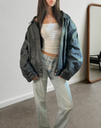 Riley Leather Bomber