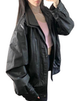 Pearl Leather Bomber