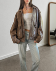 Claud Leather Bomber