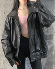 Pearl Leather Bomber