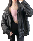 Pearl Leather Bomber