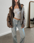 Claud Leather Bomber