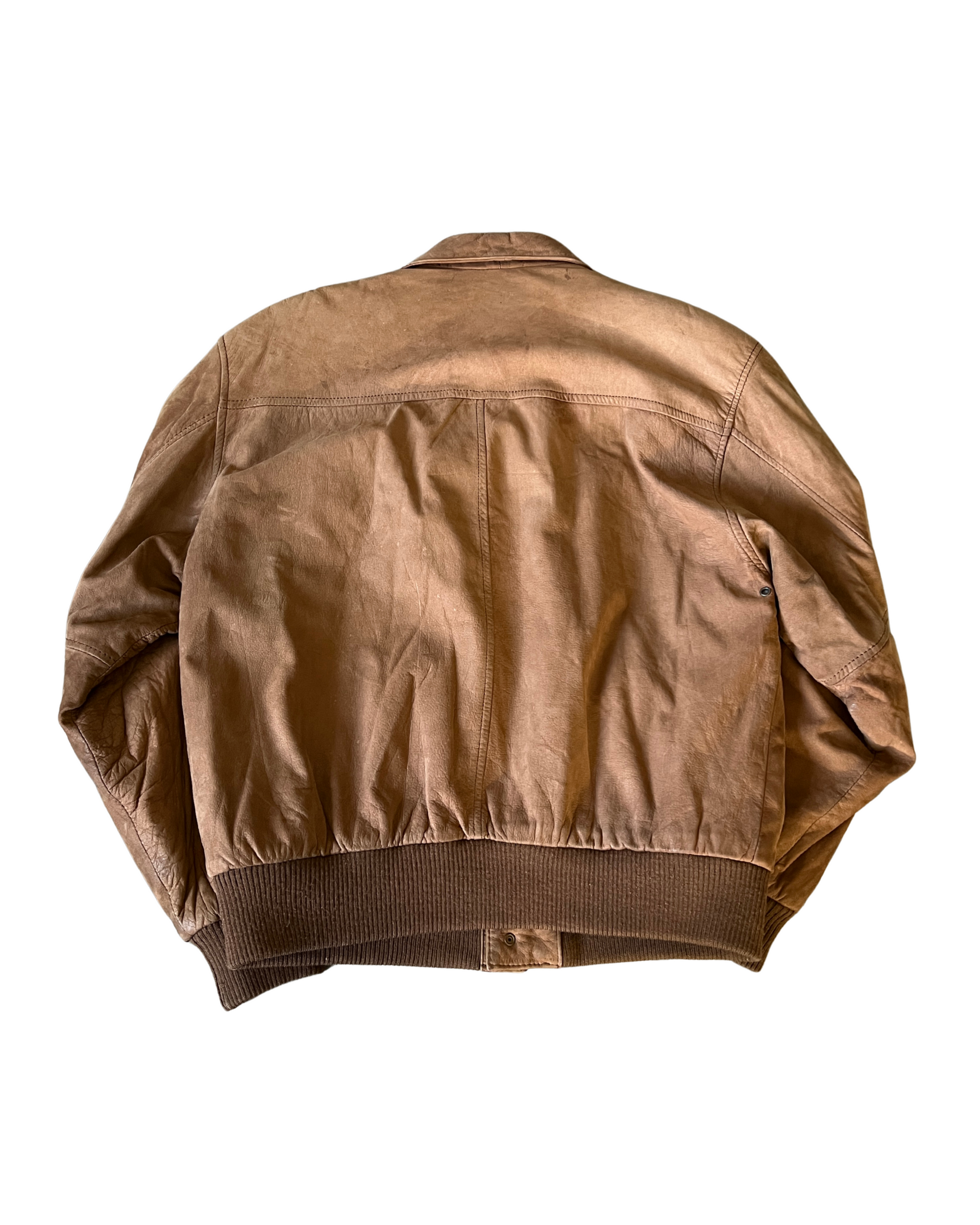 Peanut Leather Bomber