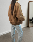 Peanut Leather Bomber