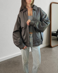 Lois Leather Bomber