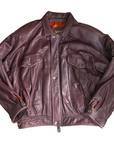 Danier Burgundy Leather Bomber