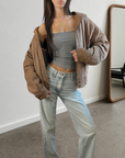 Della Leather Bomber