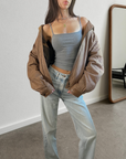 Della Leather Bomber