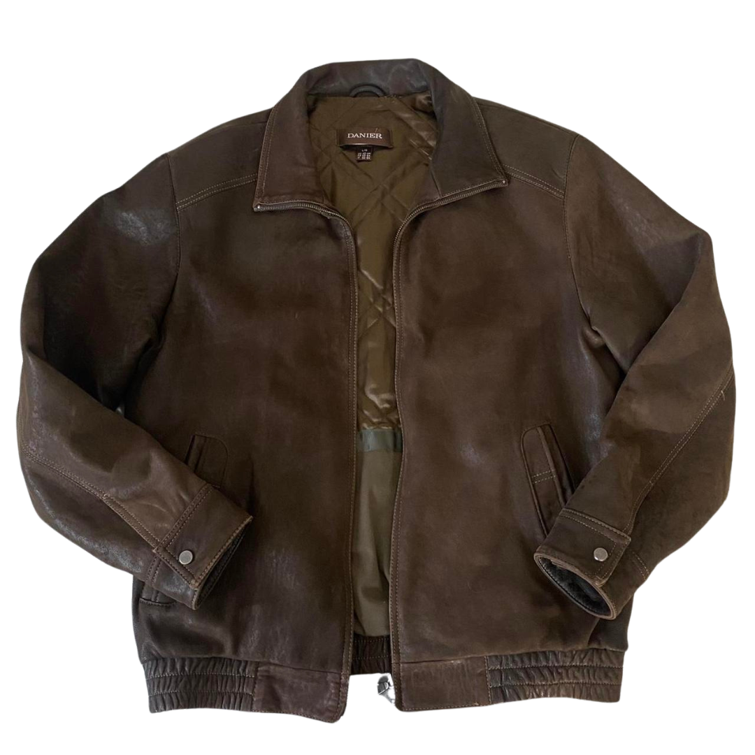 Danier Dark Leather Bomber