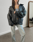 Mirage Leather Bomber
