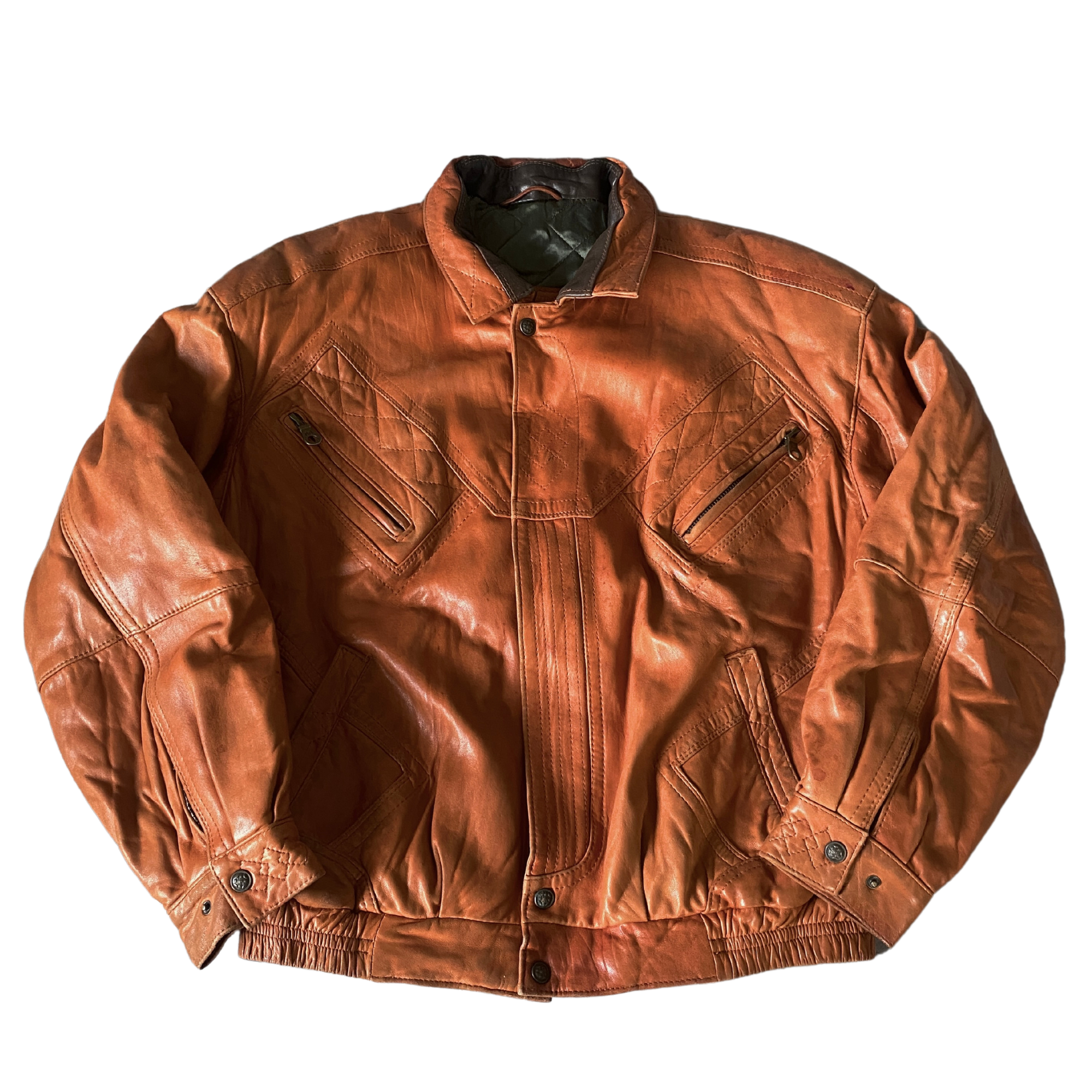 Ginger Leather Bomber