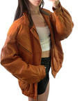 Ginger Leather Bomber