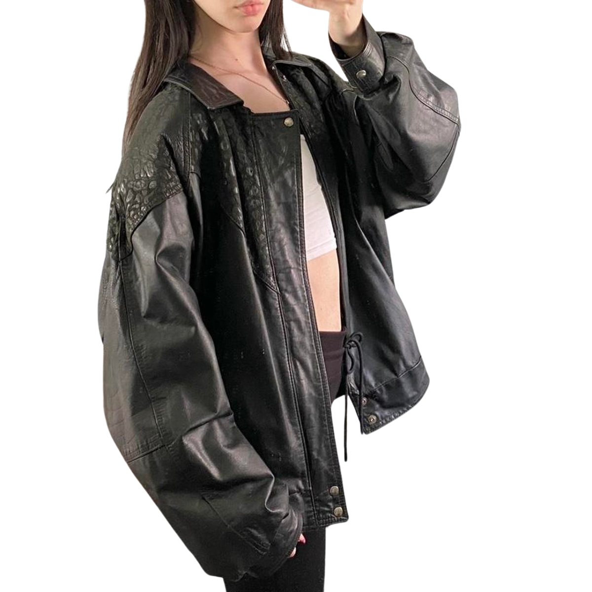 Cheetah Leather Bomber