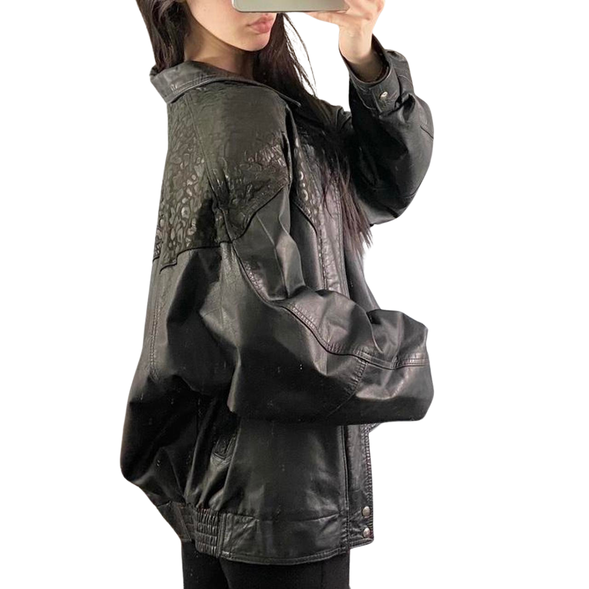 Cheetah Leather Bomber