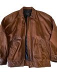 Pecan Leather Bomber