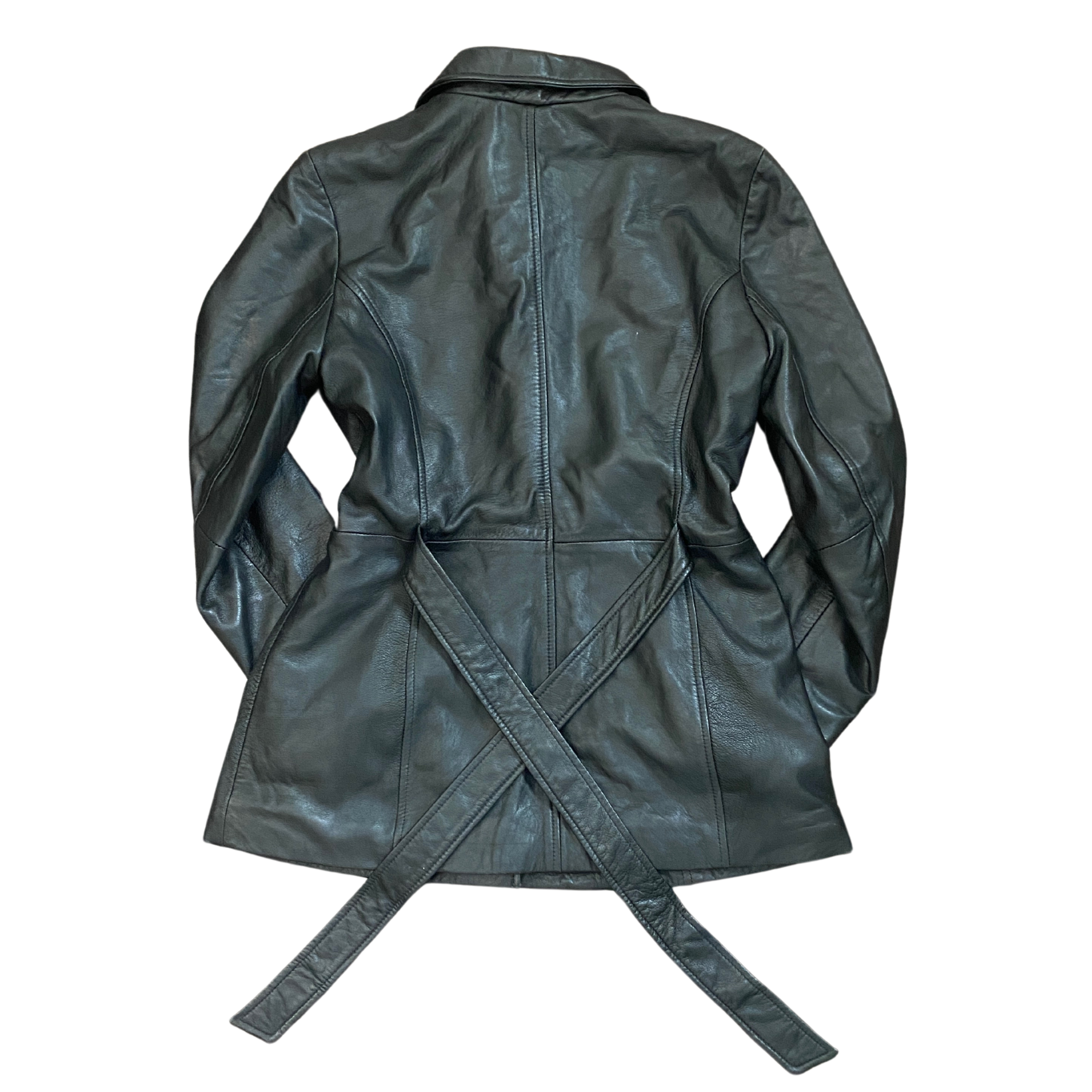 Multi Tie Leather Blazer