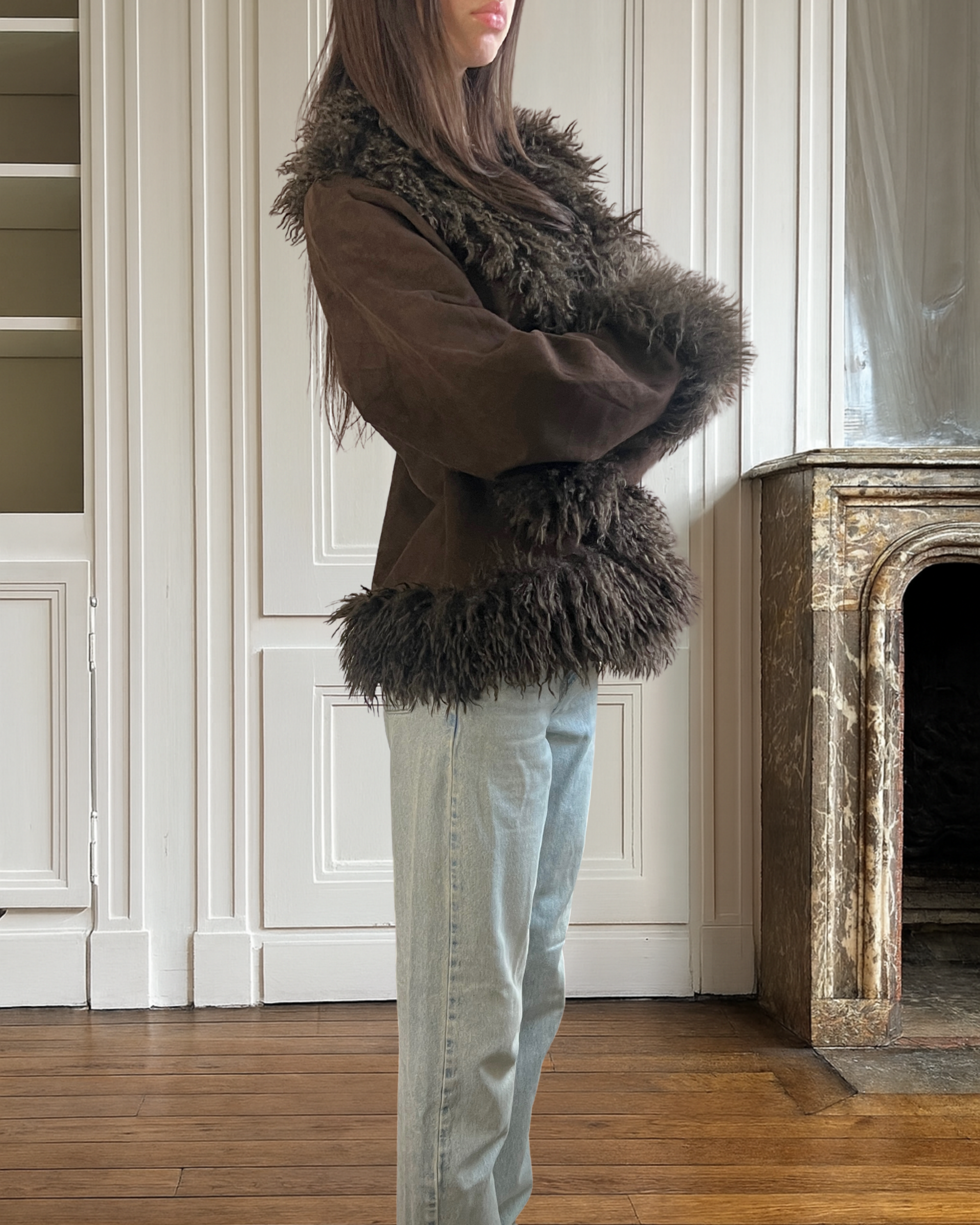 Polly Cropped Afghan Coat