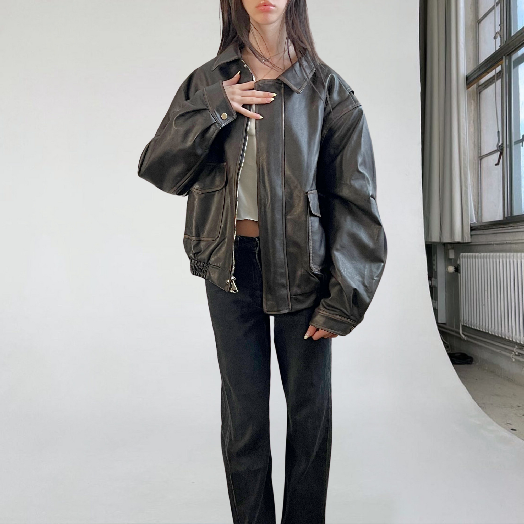 BRN Vegan Leather Bomber