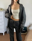 Ocean West Leather Bomber