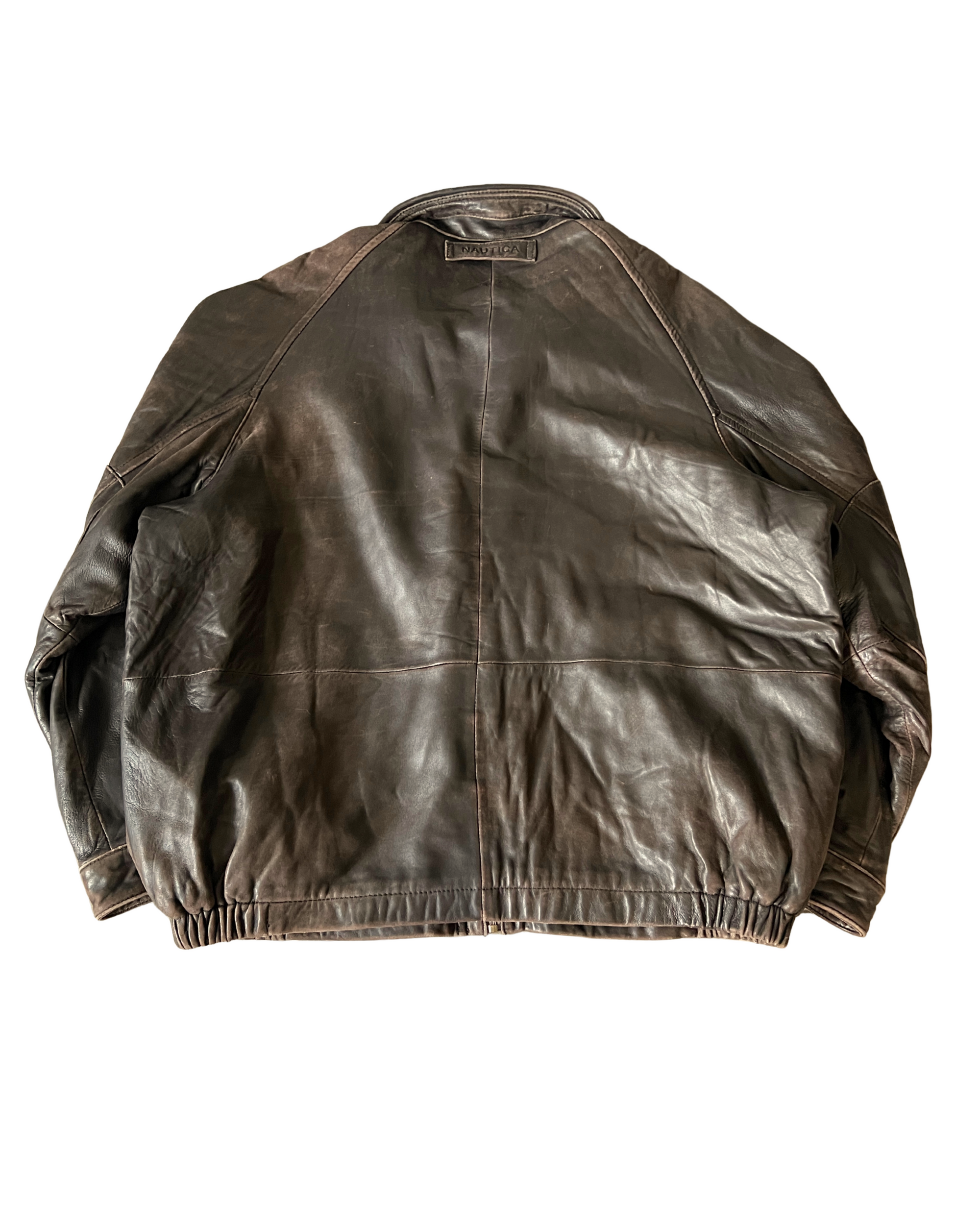 Nautica Leather Bomber