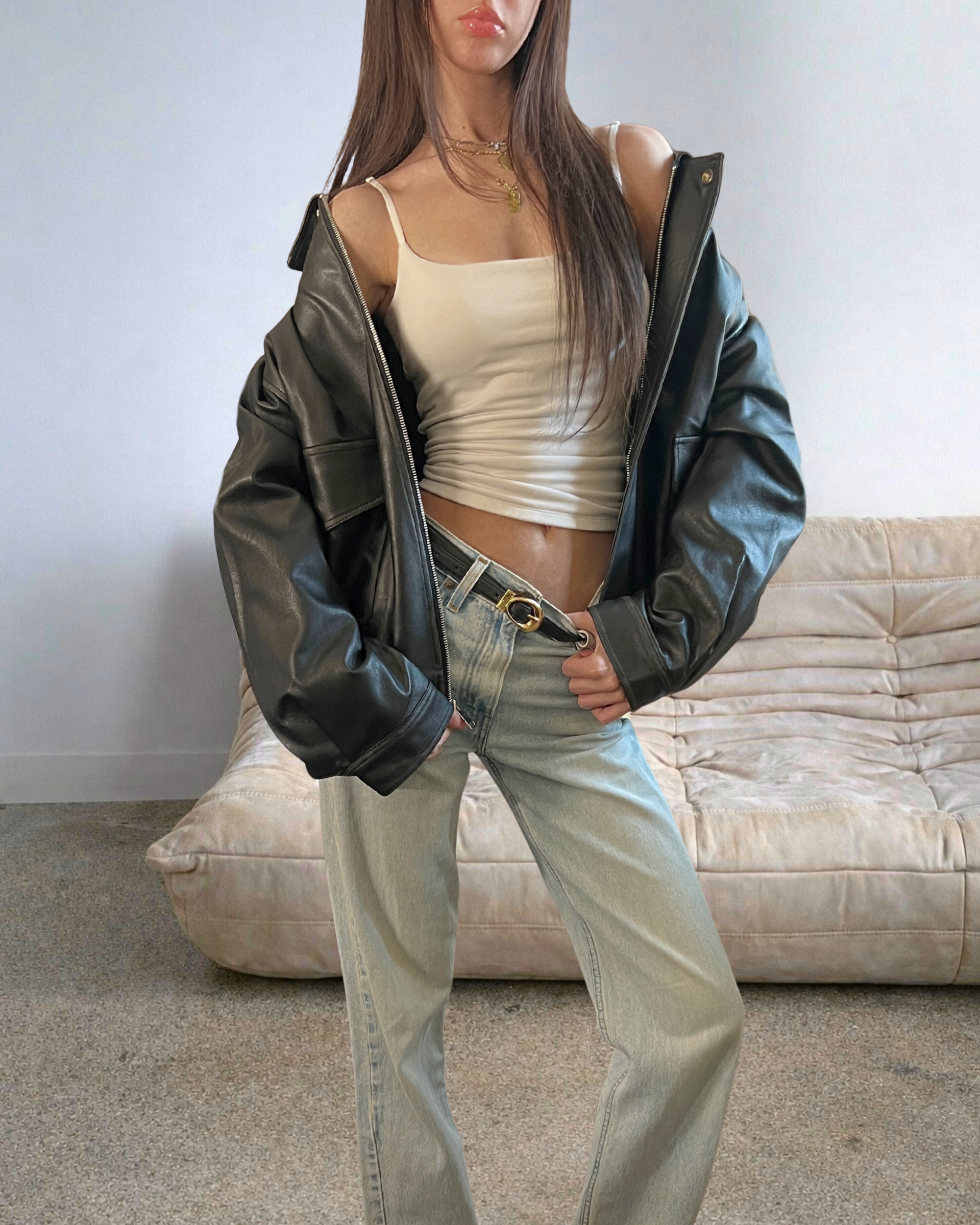 BLK Vegan Leather Bomber – AntsCurated