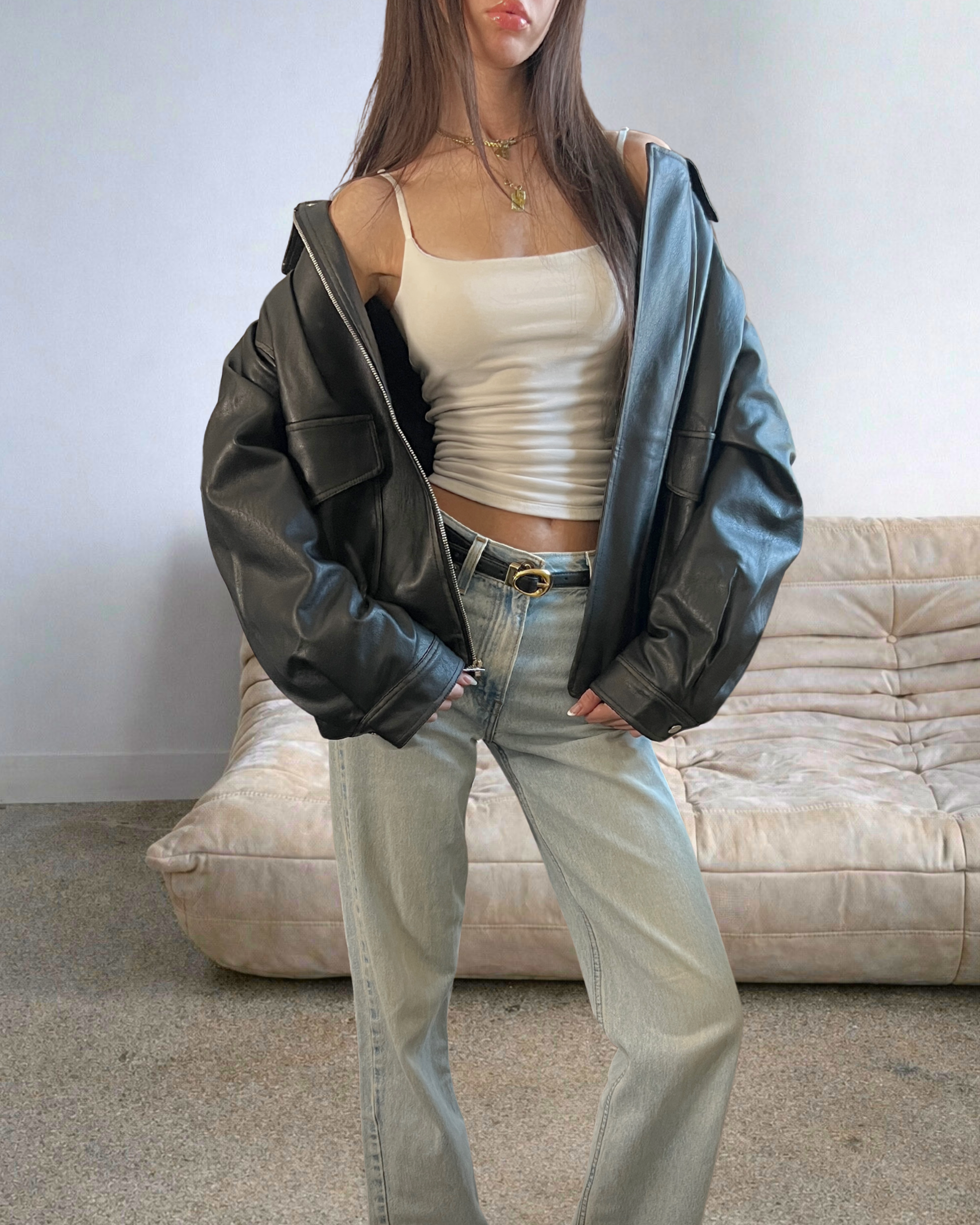 BRN Vegan Leather Bomber