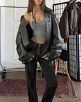 Marla Leather Bomber