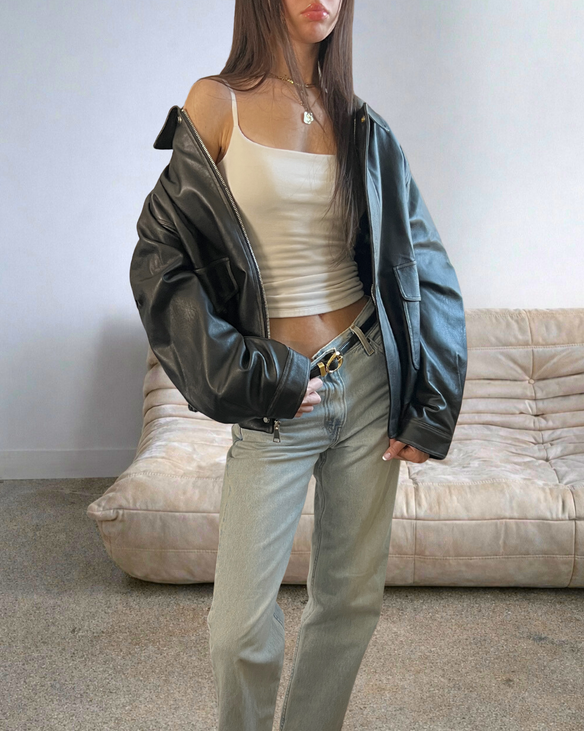 BRN Vegan Leather Bomber