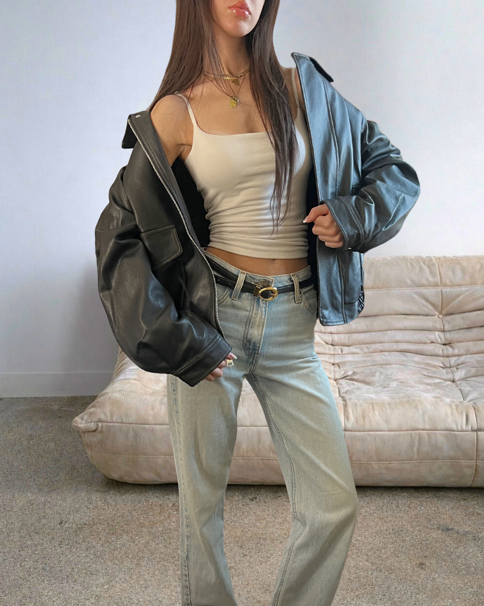 BRN Vegan Leather Bomber