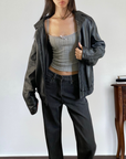 Jacky Leather Bomber