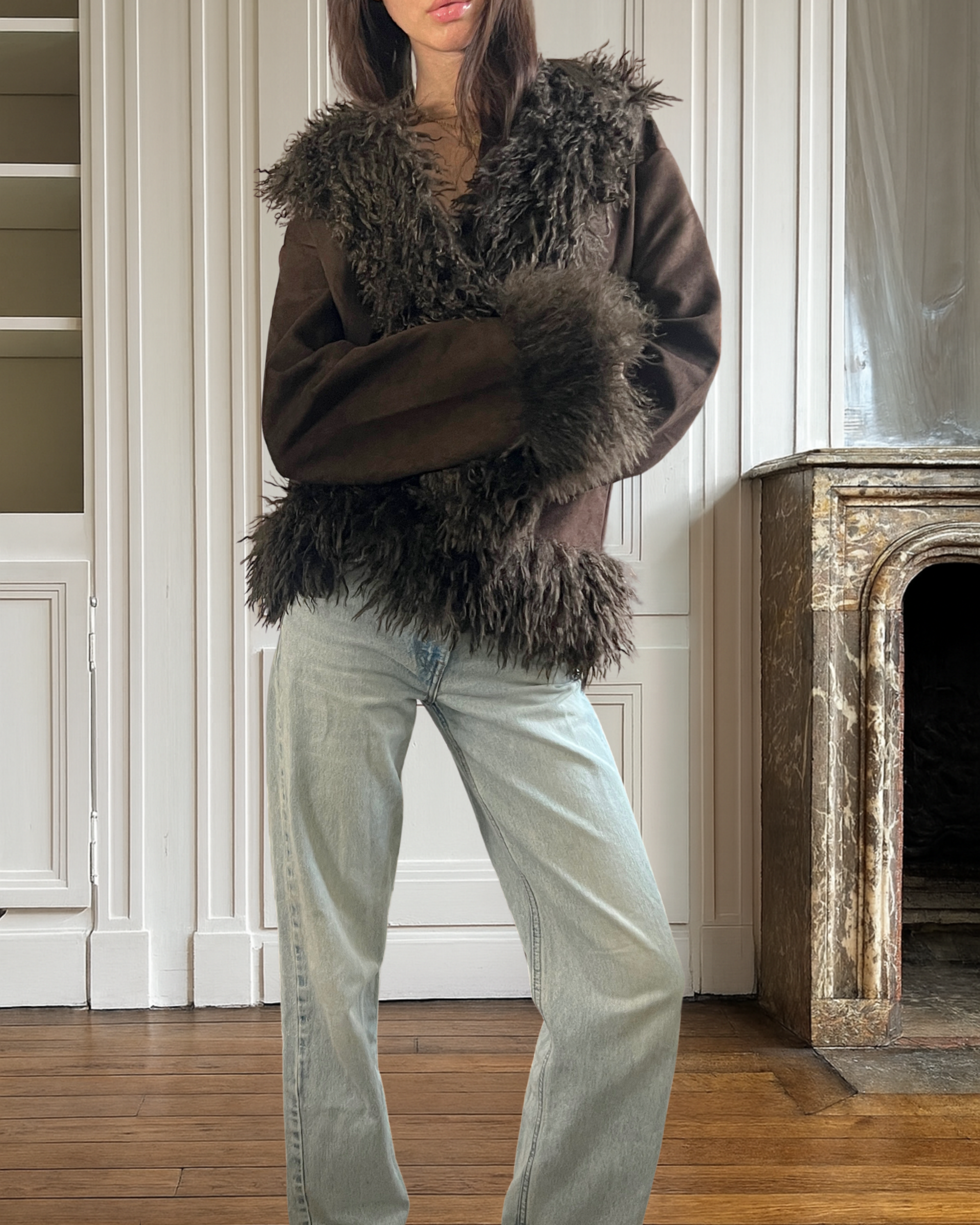 Polly Cropped Afghan Coat