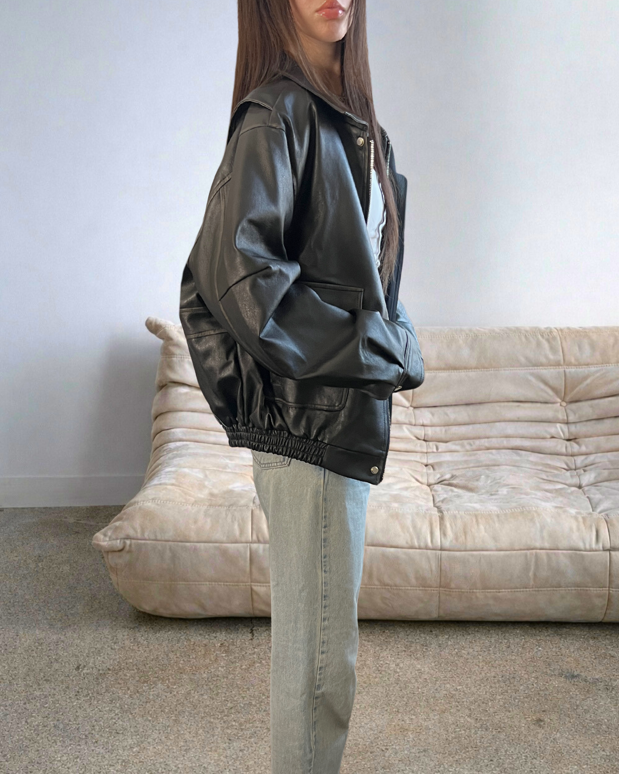 BRN Vegan Leather Bomber