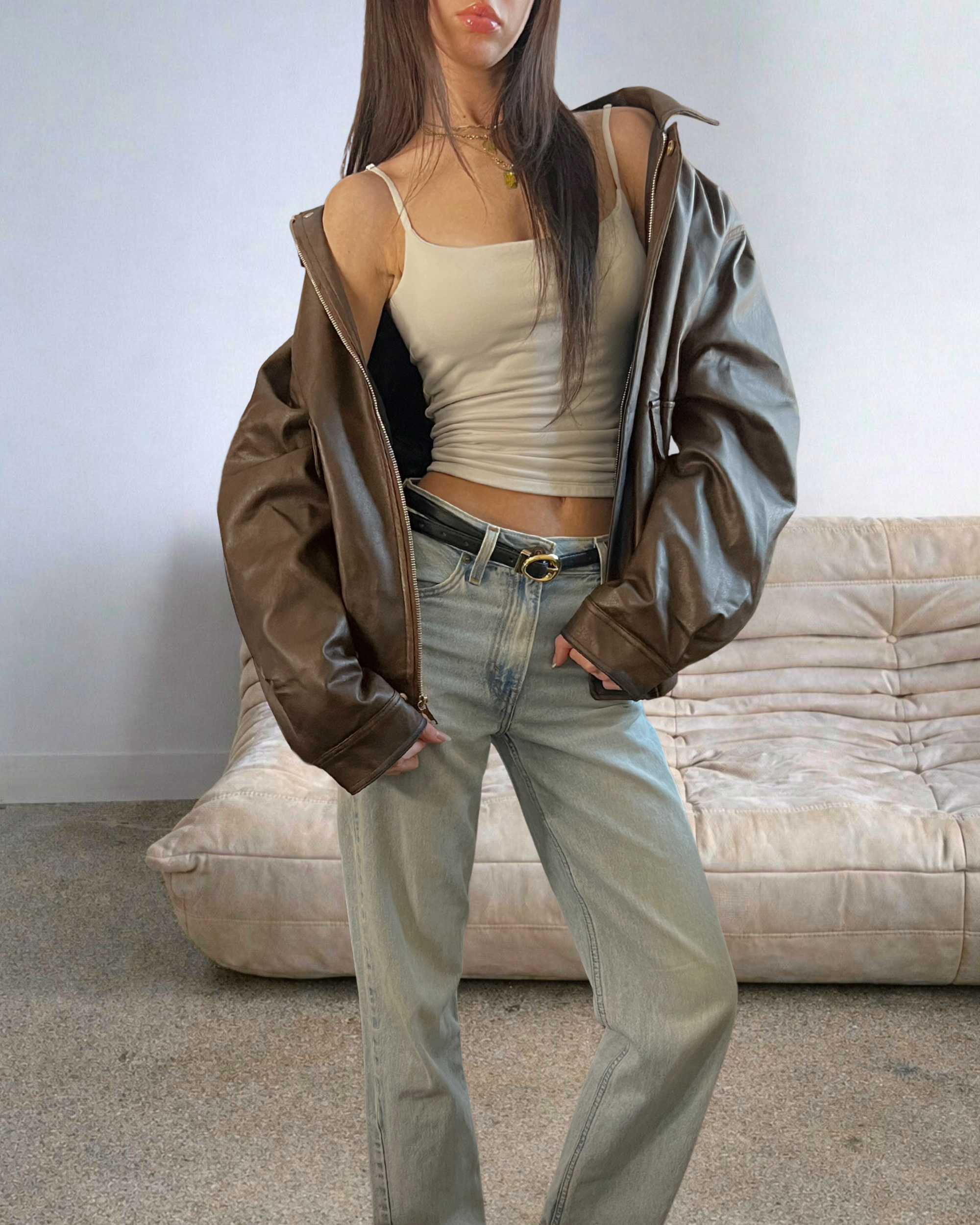 BLK Vegan Leather Bomber