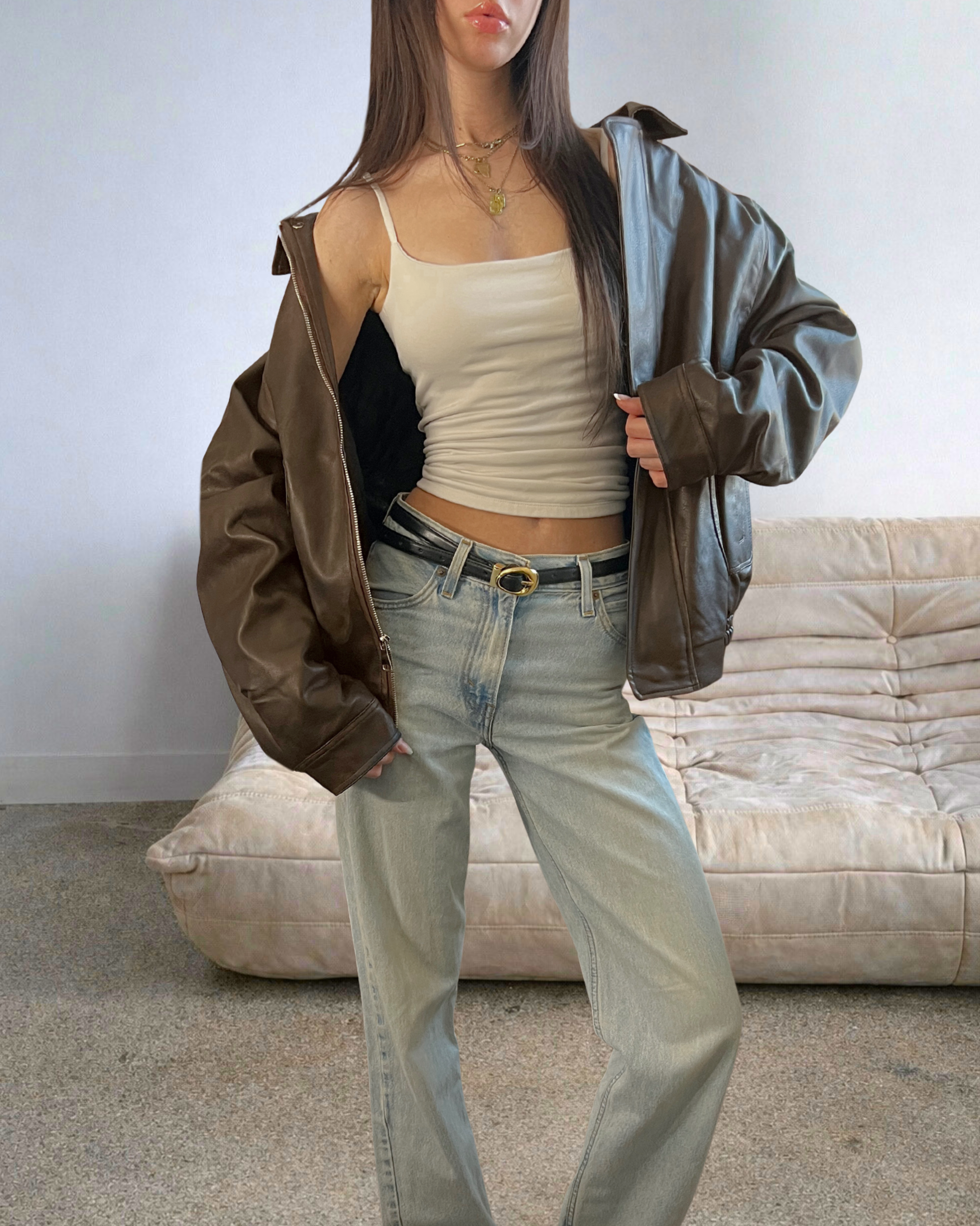 BLK Vegan Leather Bomber