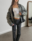 Jamie Leather Bomber