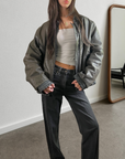 Jamie Leather Bomber