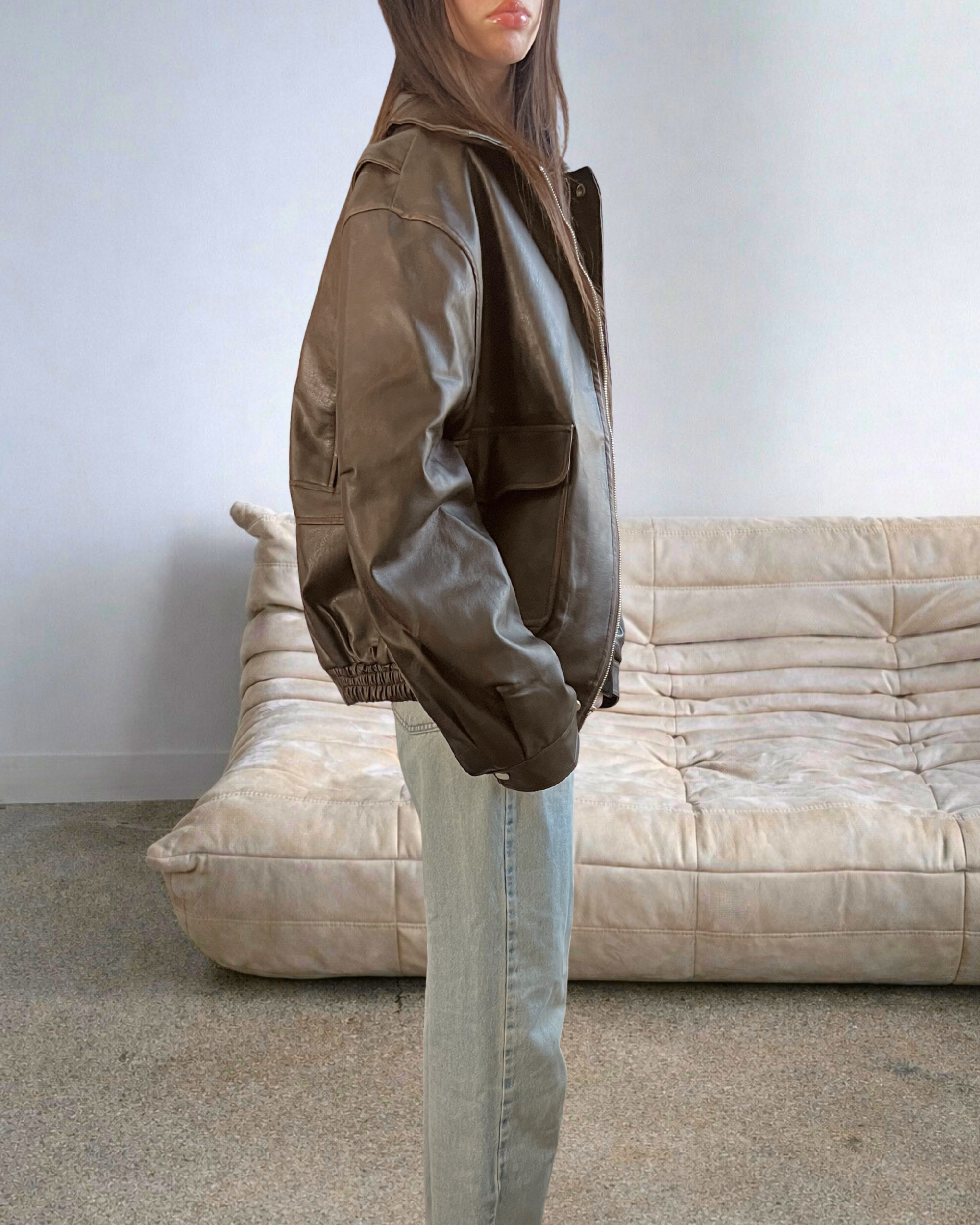 BLK Vegan Leather Bomber