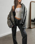 Jamie Leather Bomber