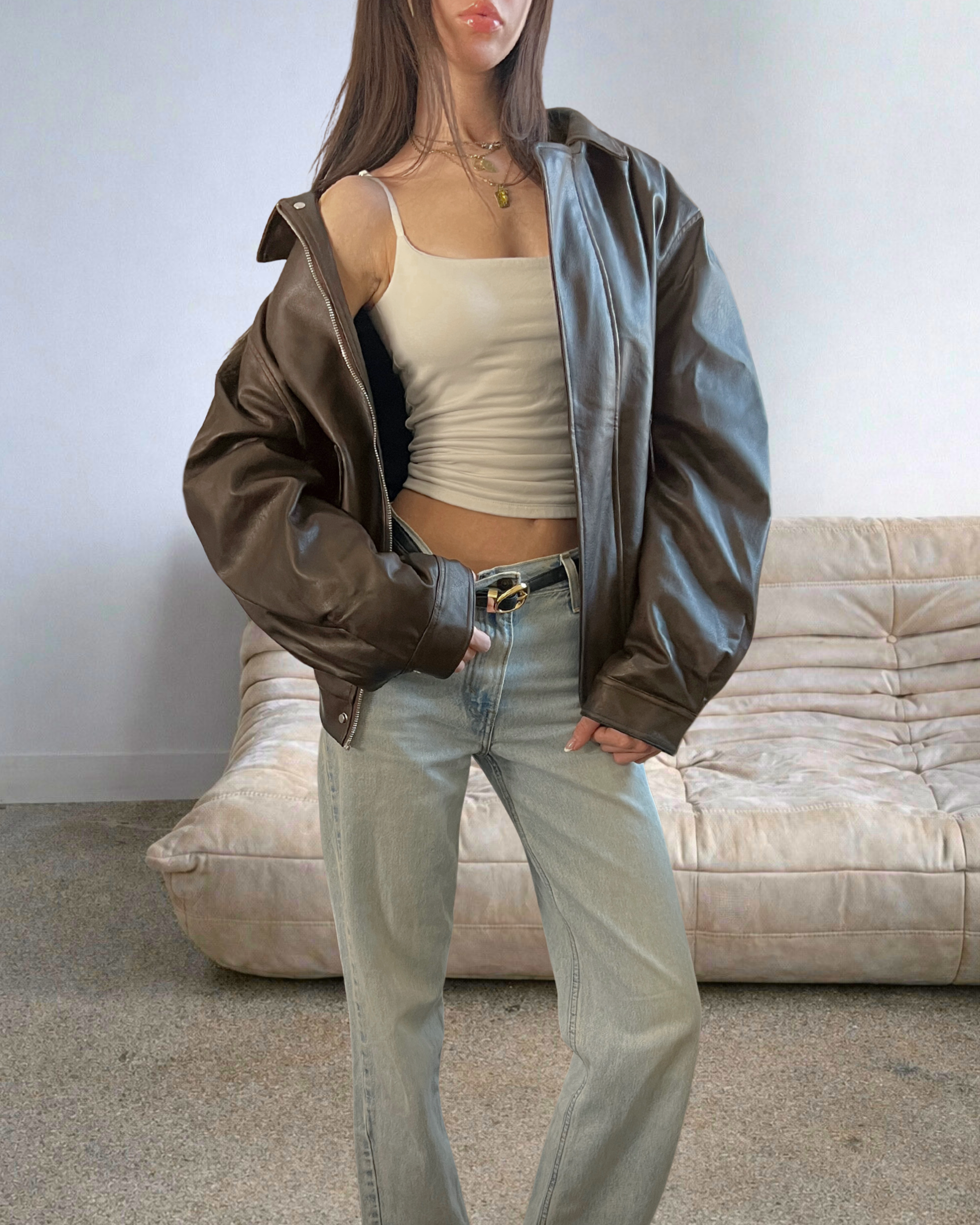 BLK Vegan Leather Bomber