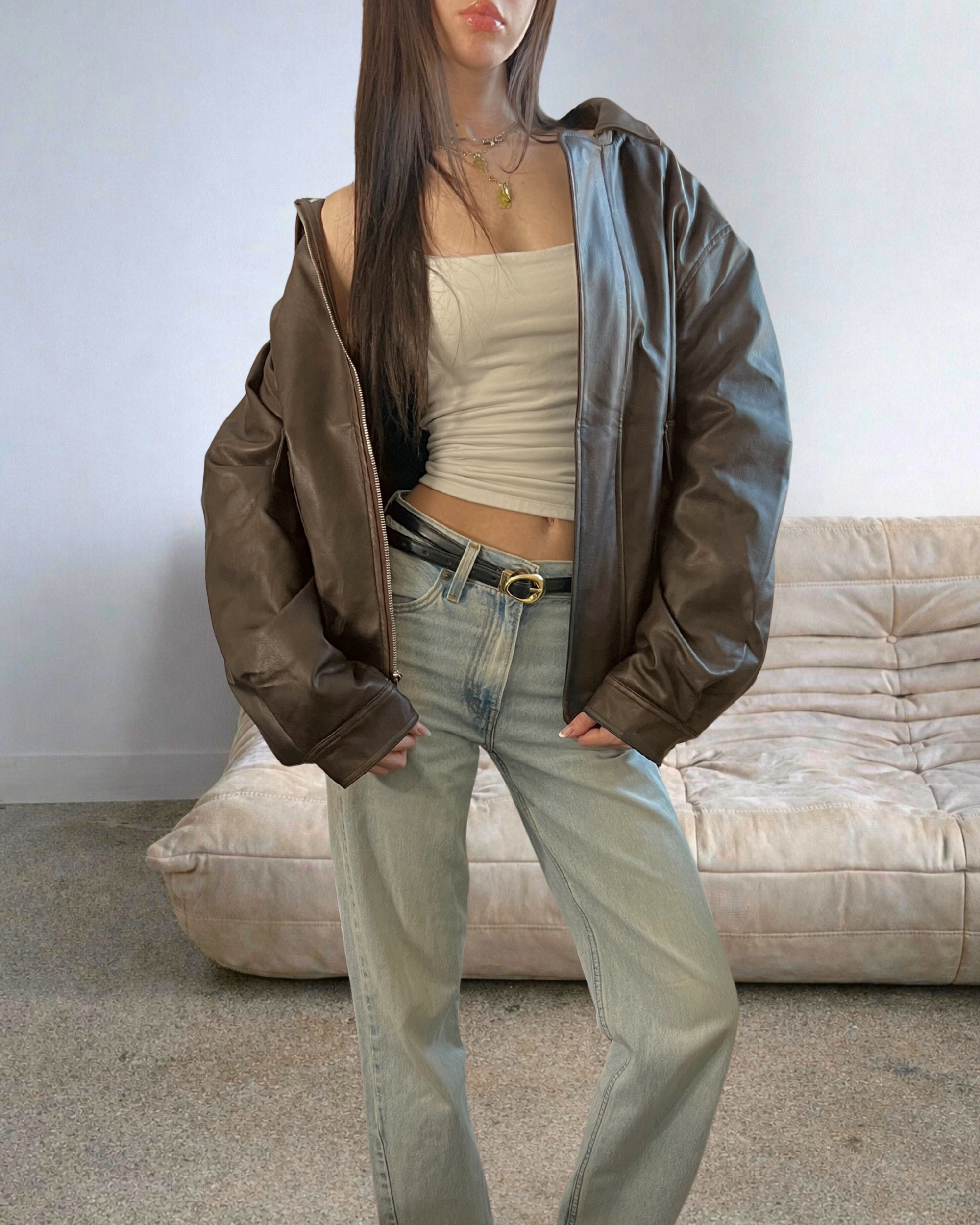 BLK Vegan Leather Bomber