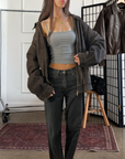 Madison Suede Bomber