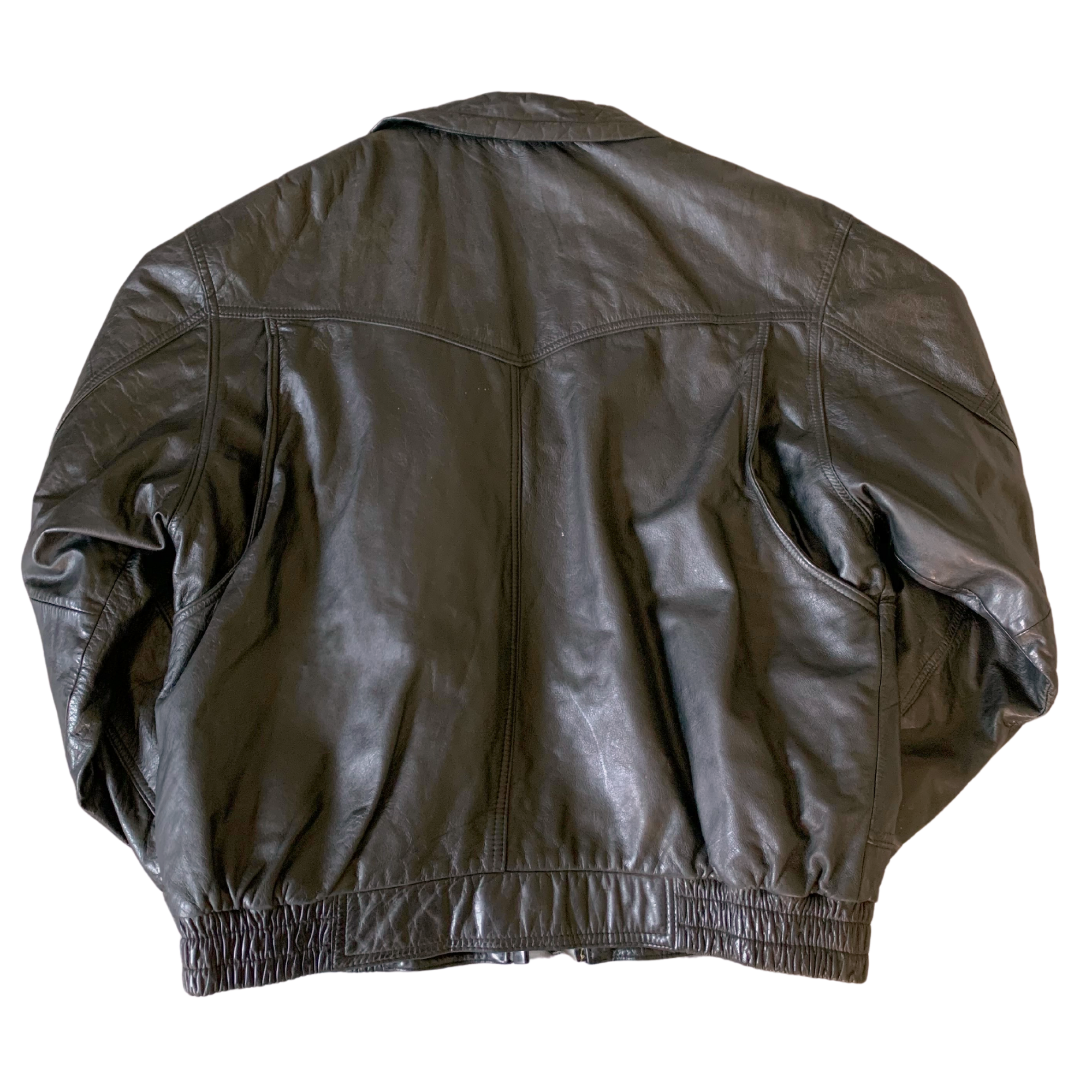 Crow Leather Bomber