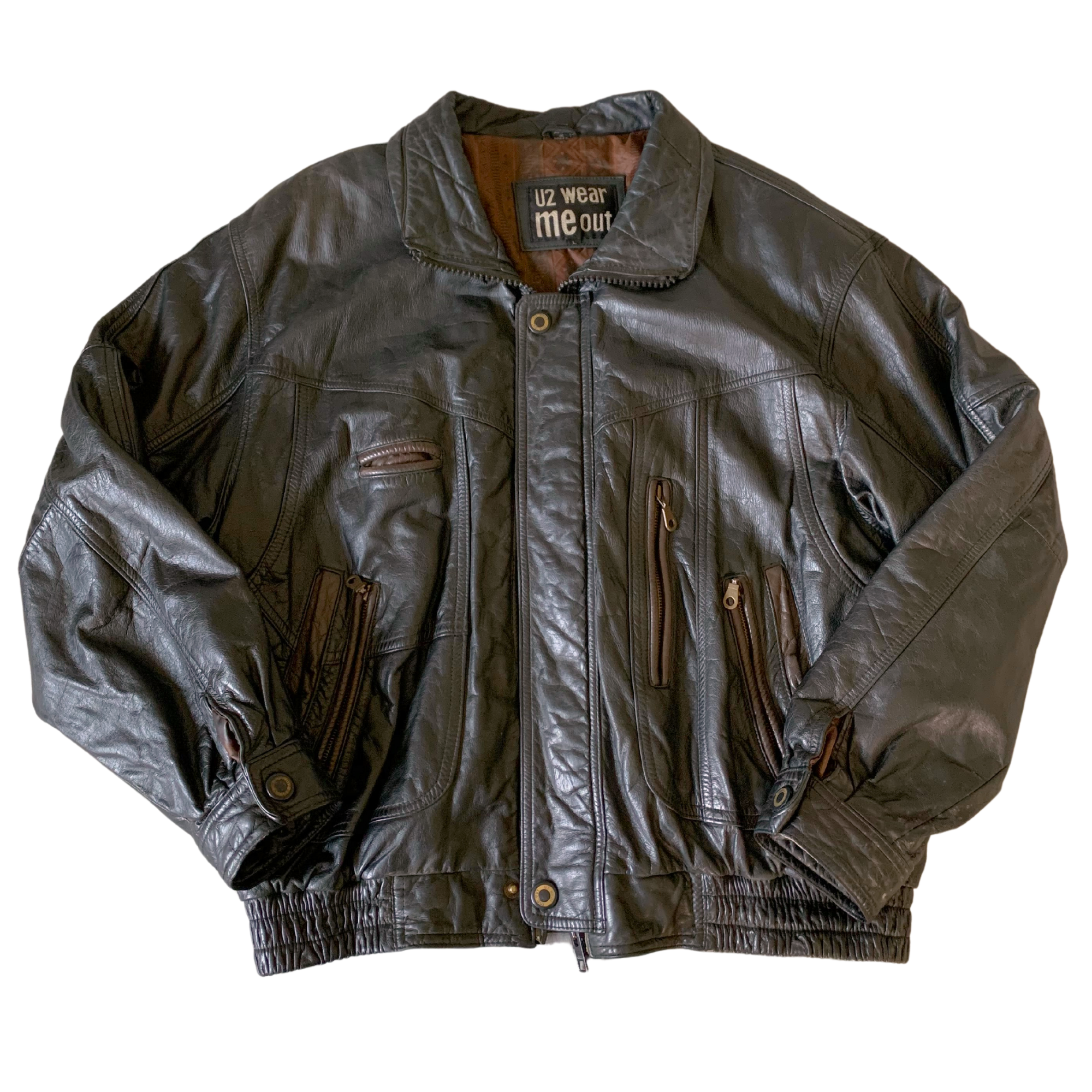 Crow Leather Bomber