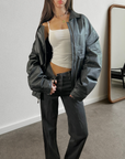 Beth Leather Bomber