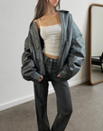 Beth Leather Bomber