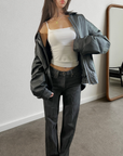 Beth Leather Bomber