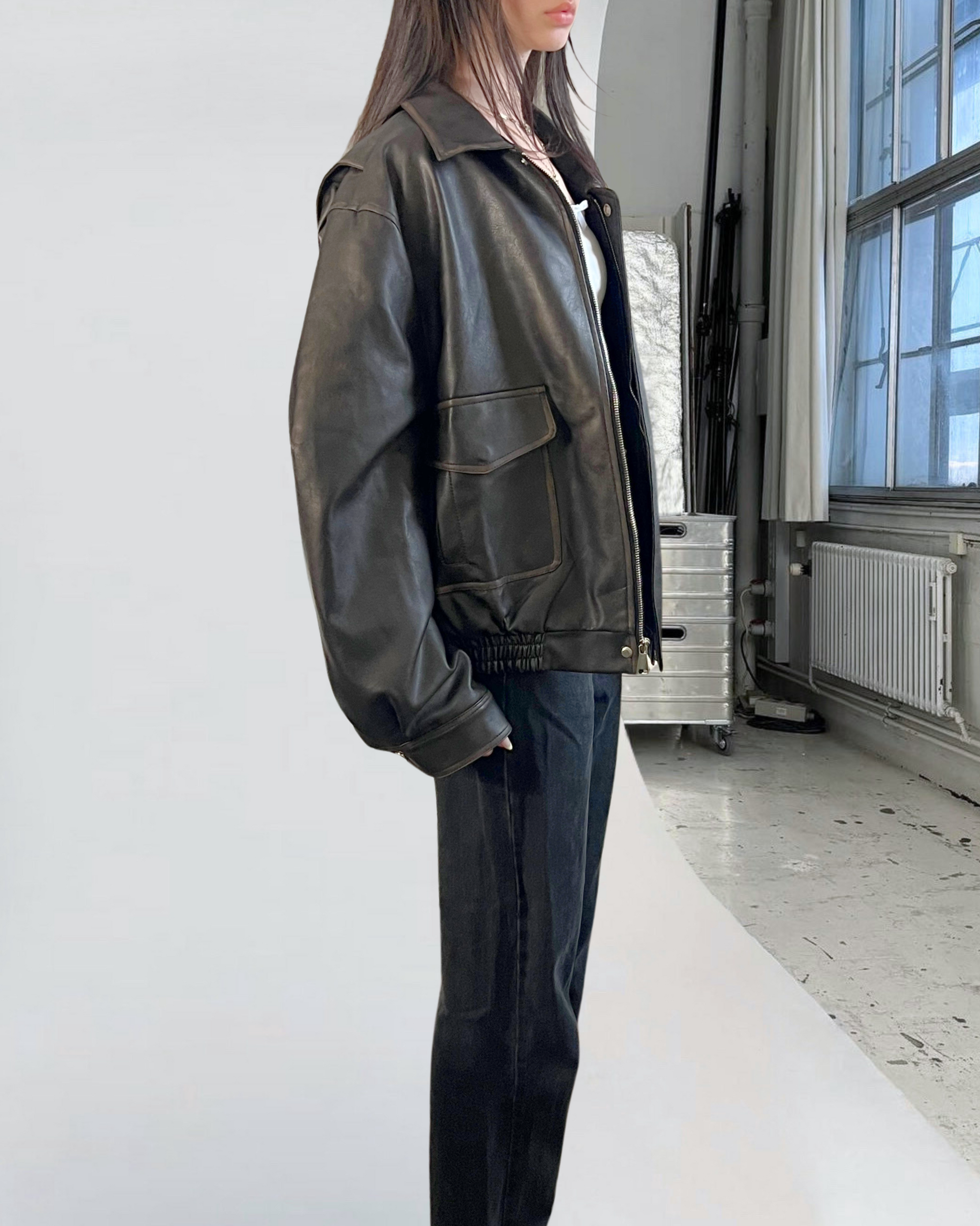 BRN Vegan Leather Bomber