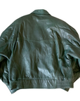 Teal Leather Bomber