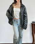 Oxy Leather Bomber