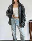 Oxy Leather Bomber